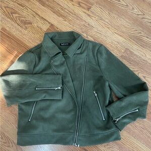 Faux Suede Moto Jacket